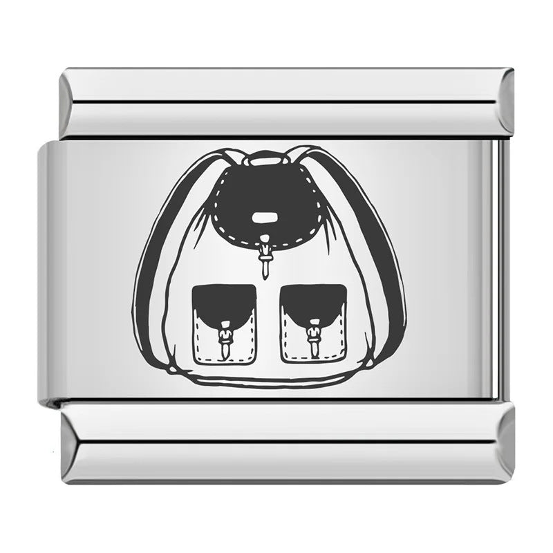 Wholesale Italian Charm Bracelet 9mm DIY hat and backpack pattern  Creative Stainless Steel Composable Bracelet