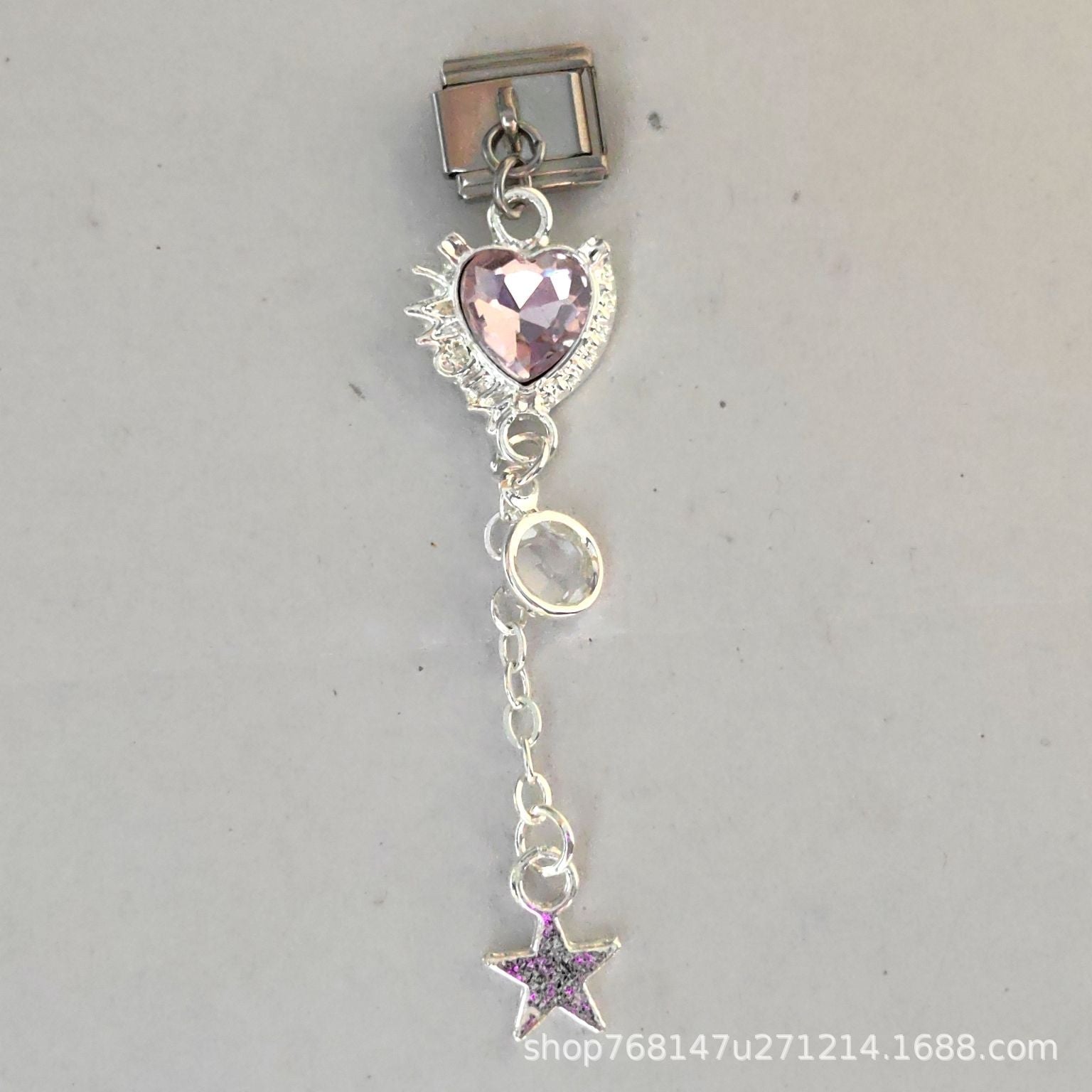 Wholesale Italian Charm Stainless Steel Bracelet Single Hook Pendant Jewelry Accessory Gift