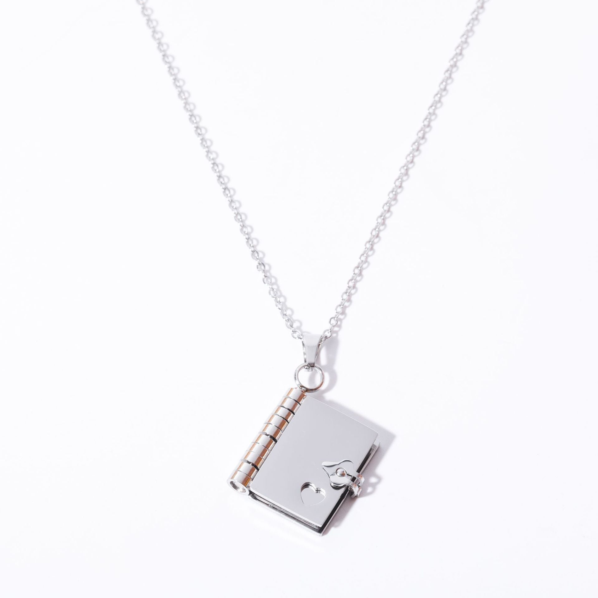 Wholesale stainless steel 18k gold non-fading couple book pendant necklace