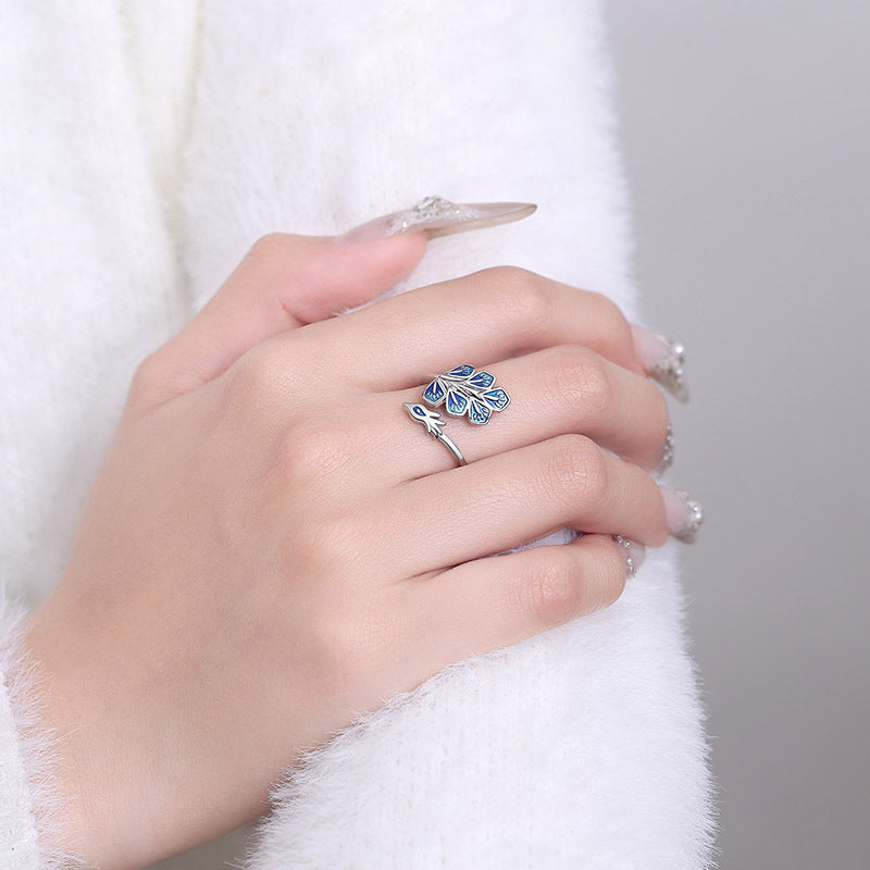 Wholesale Copper Peacock Adjustable Ring,  Fashion Animal Jewelry for Everyday Wear
