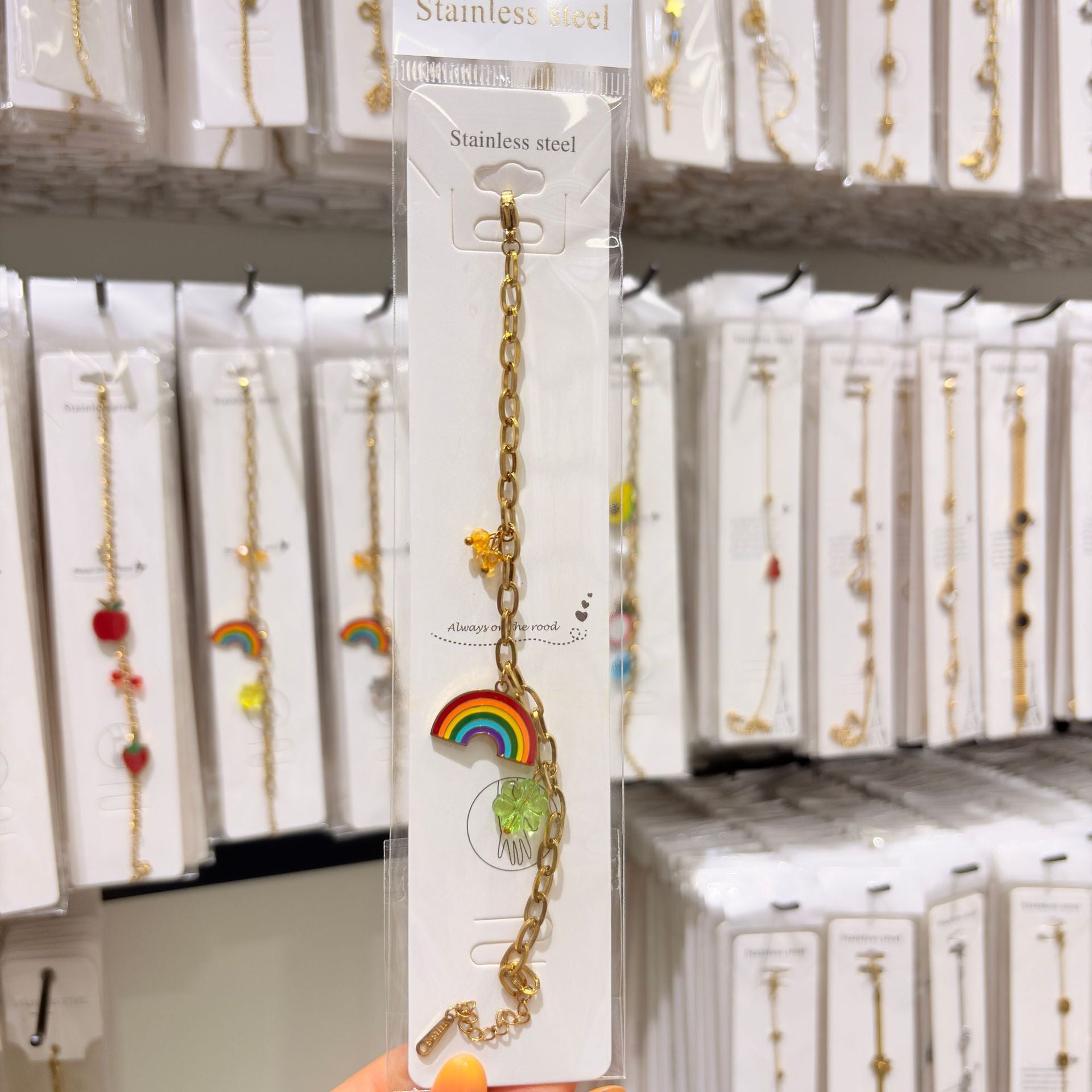 Wholesale Fashion Double Layer Titanium Steel Fruit Bracelet Gold-Plated Chic Gift