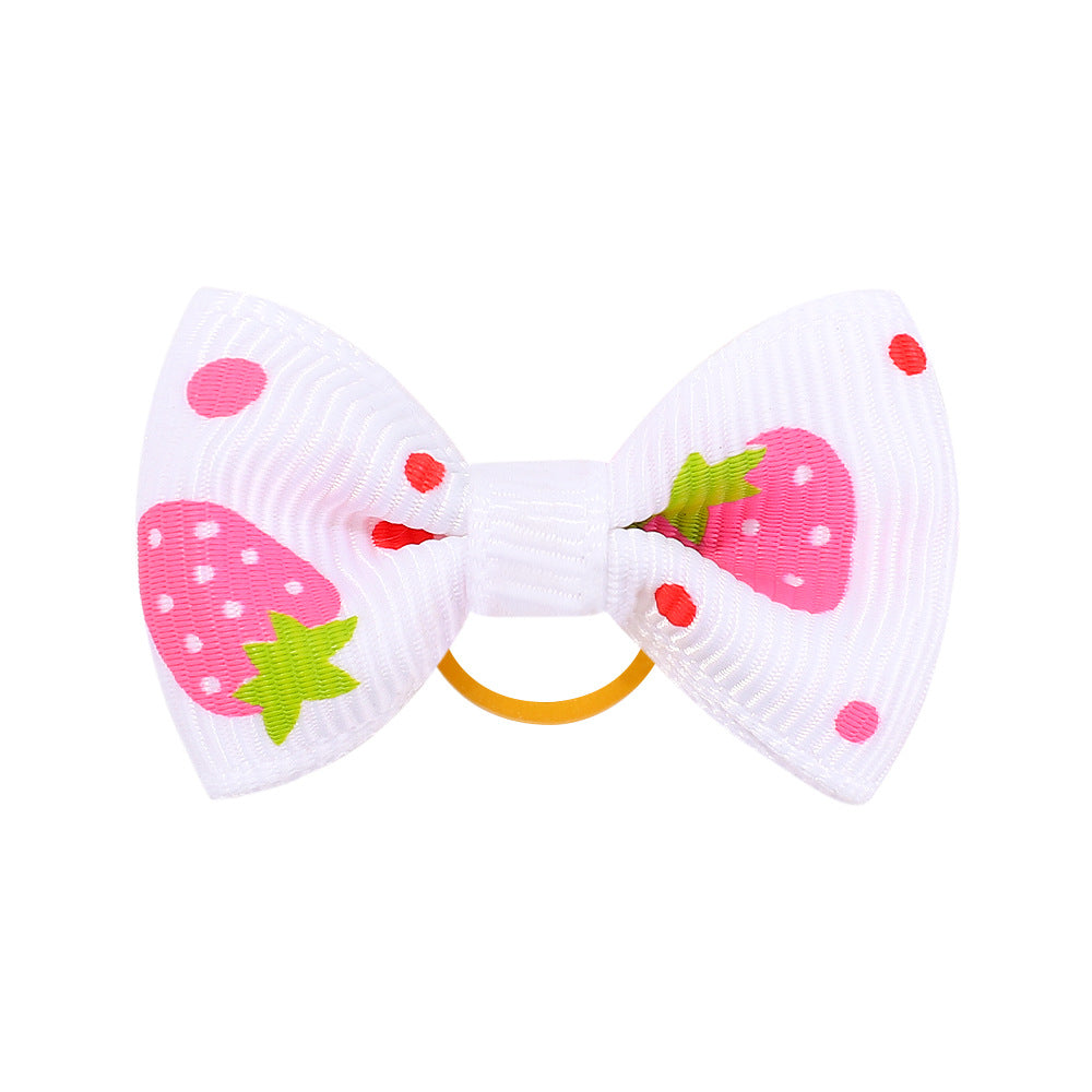 Wholesale 12pcs Children's Printed Bow Kids Hair Scrunchies ACC-HS-YaLun001