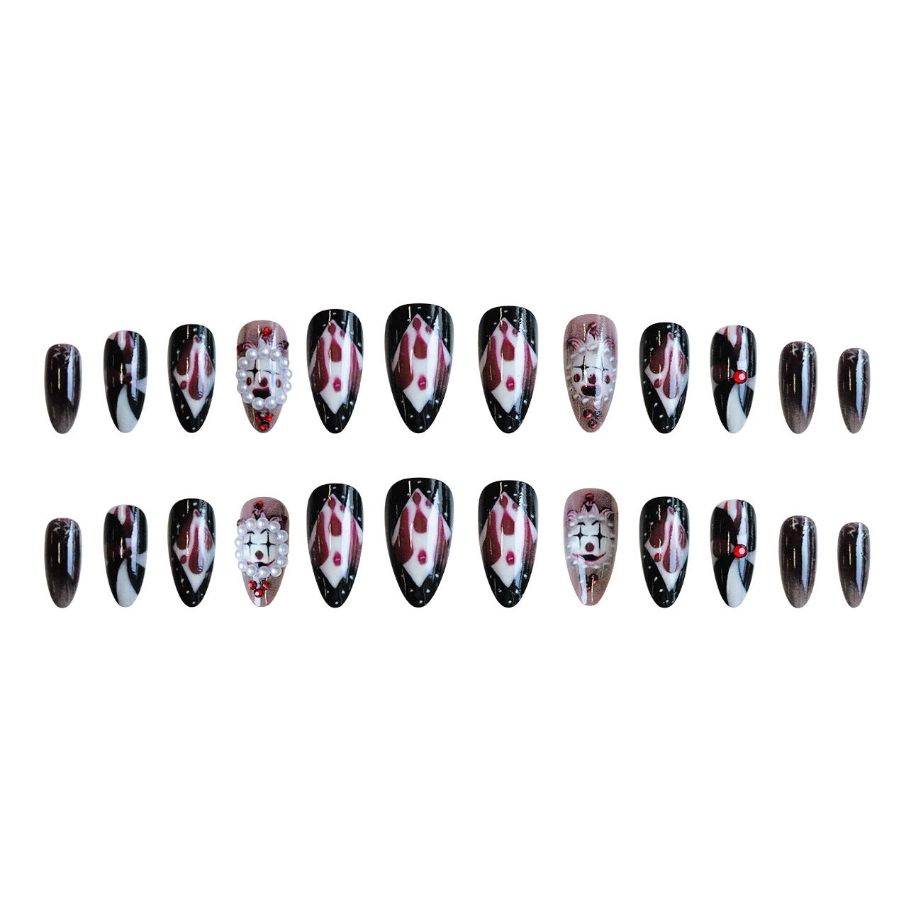 Wholesale 24 Pieces/ box  Circus Clown Nails Kits Nail Stickers