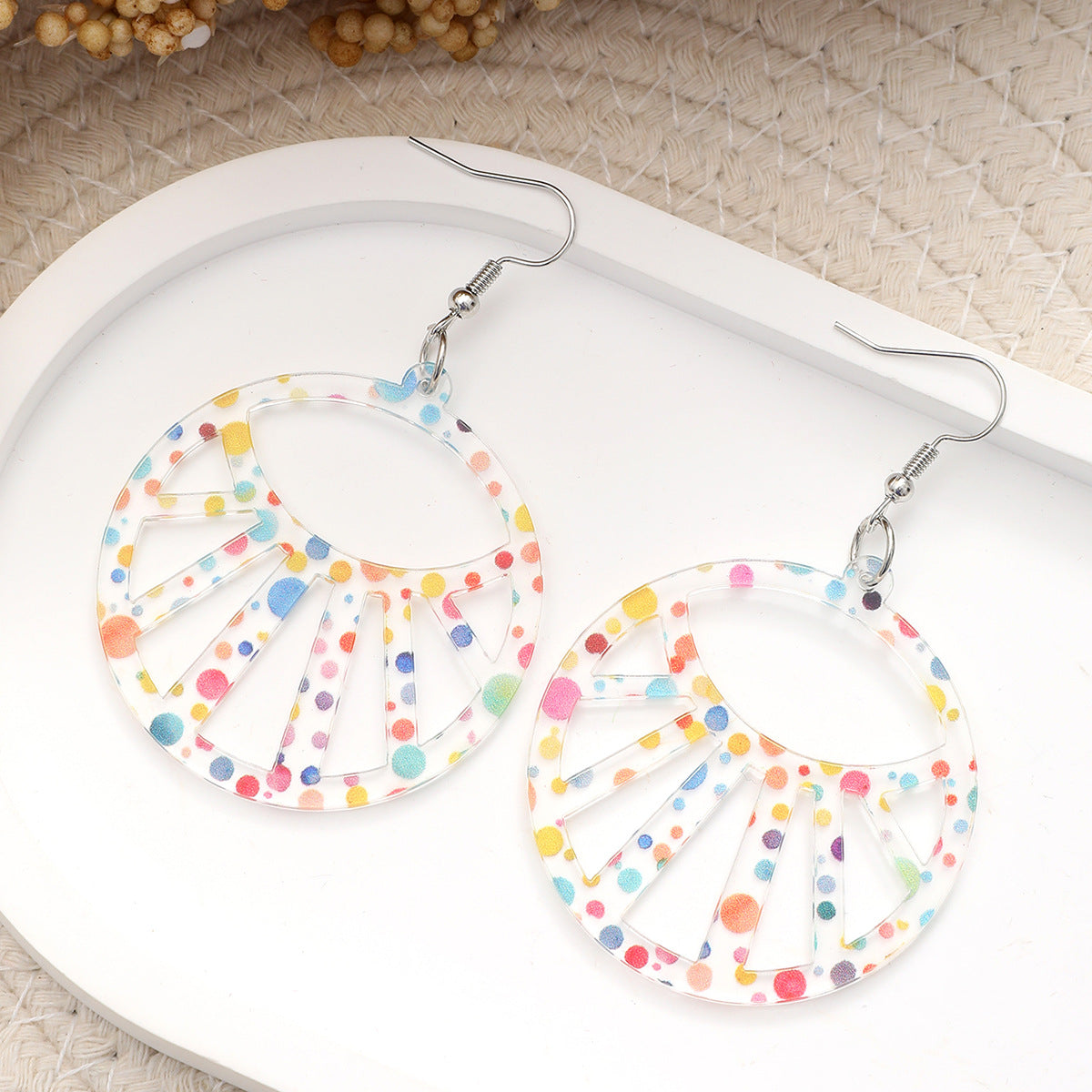 Wholesale  drop shaped pumpkin shell acrylic earrings