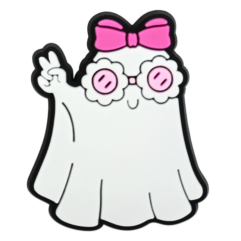 Wholesale  Random 100pcs Cute Cartoon Ghost PVC Soft Rubber Shoe Buckle Decoration