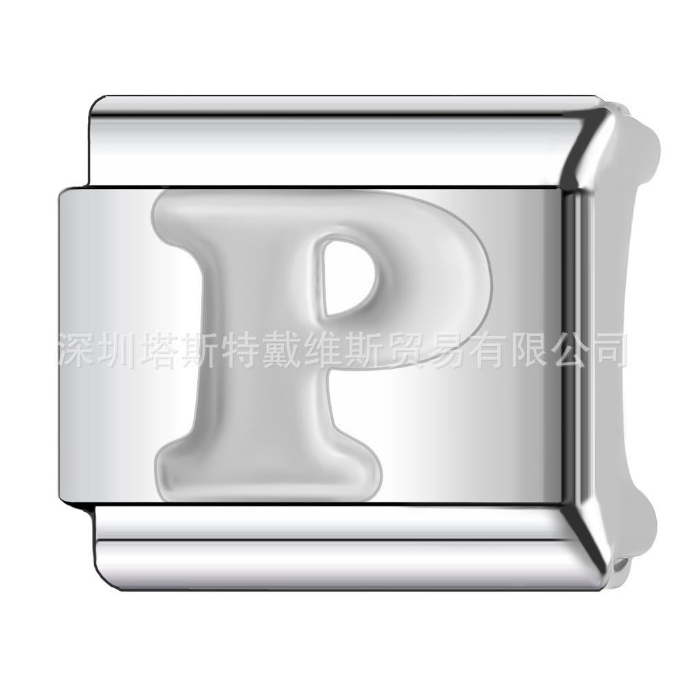 Wholesale 9mm Italian Charm Starter Bracelets DIY square Single Section Creative Stainless Steel Composable Bracelet