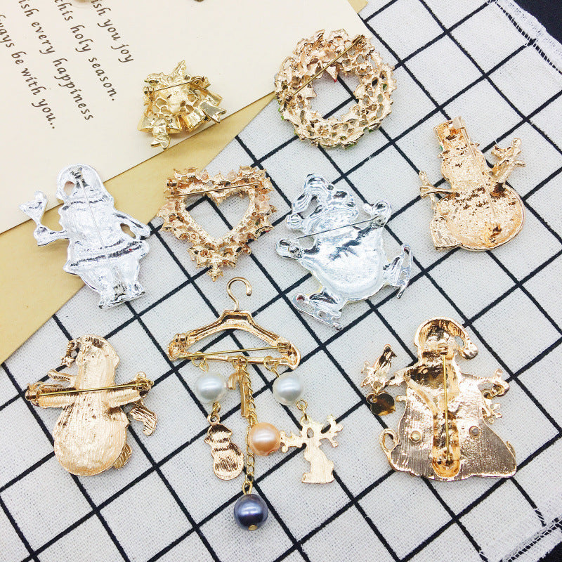 Wholesale Christmas Combination Series Santa Claus Deer Brooch ACC-BCH-DingZhou001