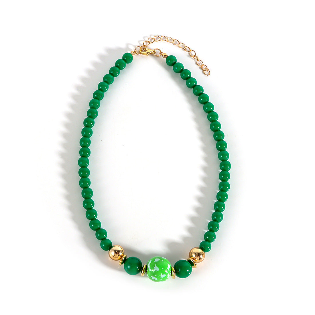 Wholesale Christmas Necklace  Chain Red Green White Beaded Necklaces