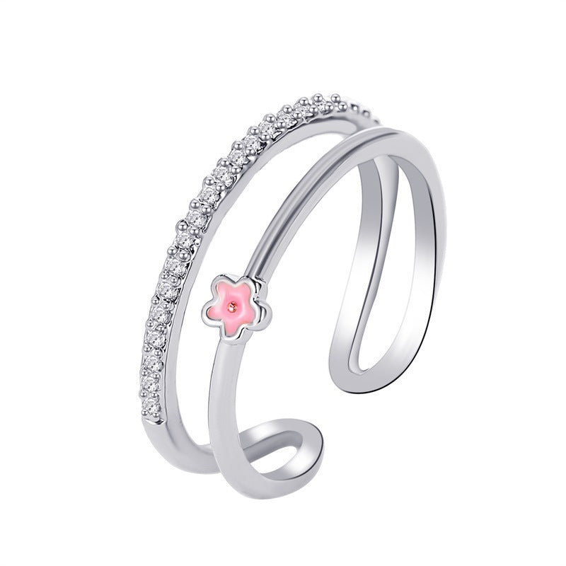 Wholesale  rose gold open  geometric index finger ring