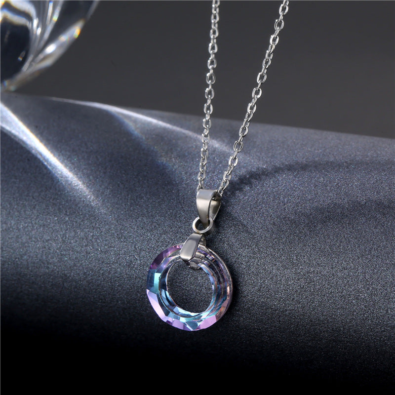 Wholesale K9 Crystal Pendant Stainless Steel Necklaces Choker Necklaces ACC-NE-MinM003