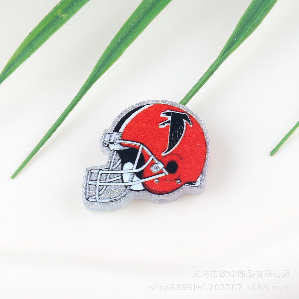 Wholesale 5pcs Acrylic Rugby Straight Hole Cartoon Beads