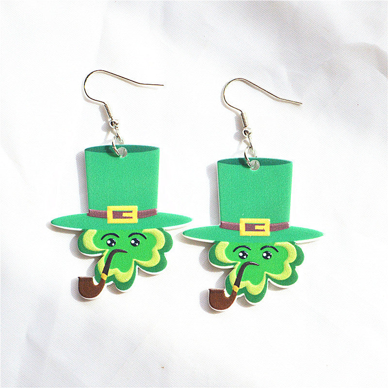 Wholesale St. Patrick's Day Cartoon Character Earrings ACC-ES-XN041