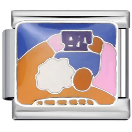 Wholesale 9mm Italian Charm Starter Bracelets DIY square Single Section Creative Stainless Steel Composable Bracelet