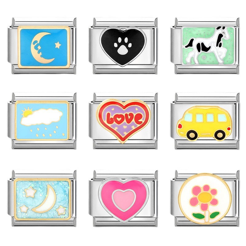 Wholesale Italian Charm Bracelet 9mm DIY Splicing Marine Elements Stainless Steel Composable Bracelet