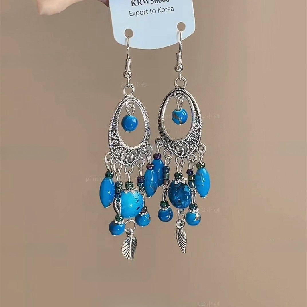 Wholesale Bohemian Blue Enamel Ear Ring  Earrings