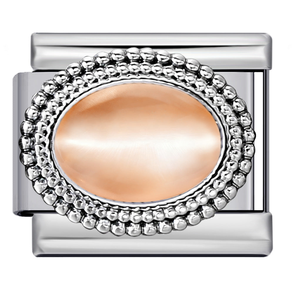 Wholesale Italian Charm Bracelet 9mm DIY  Oval Colored  Creative Stainless Steel Composable Bracelet