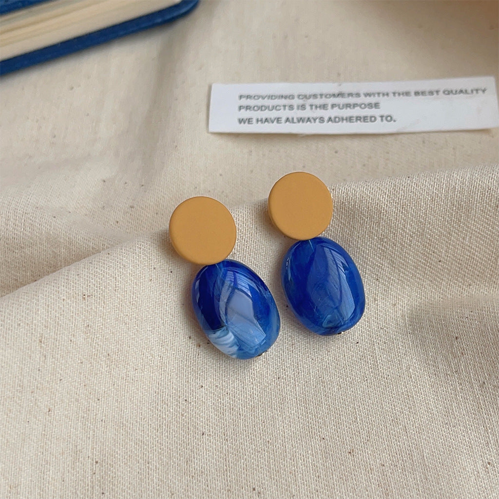 Wholesale Blue Oil Dripping Acrylic Earrings ACC-ES-Eryu008