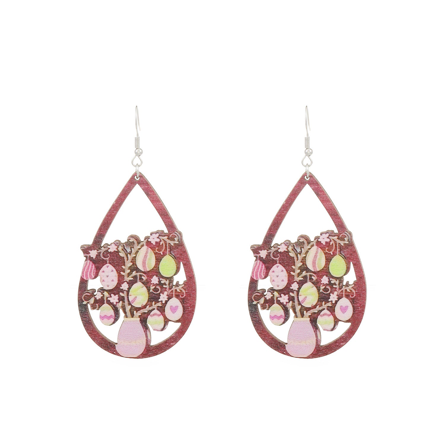 Wholesale Easter cute bunny painted earrings