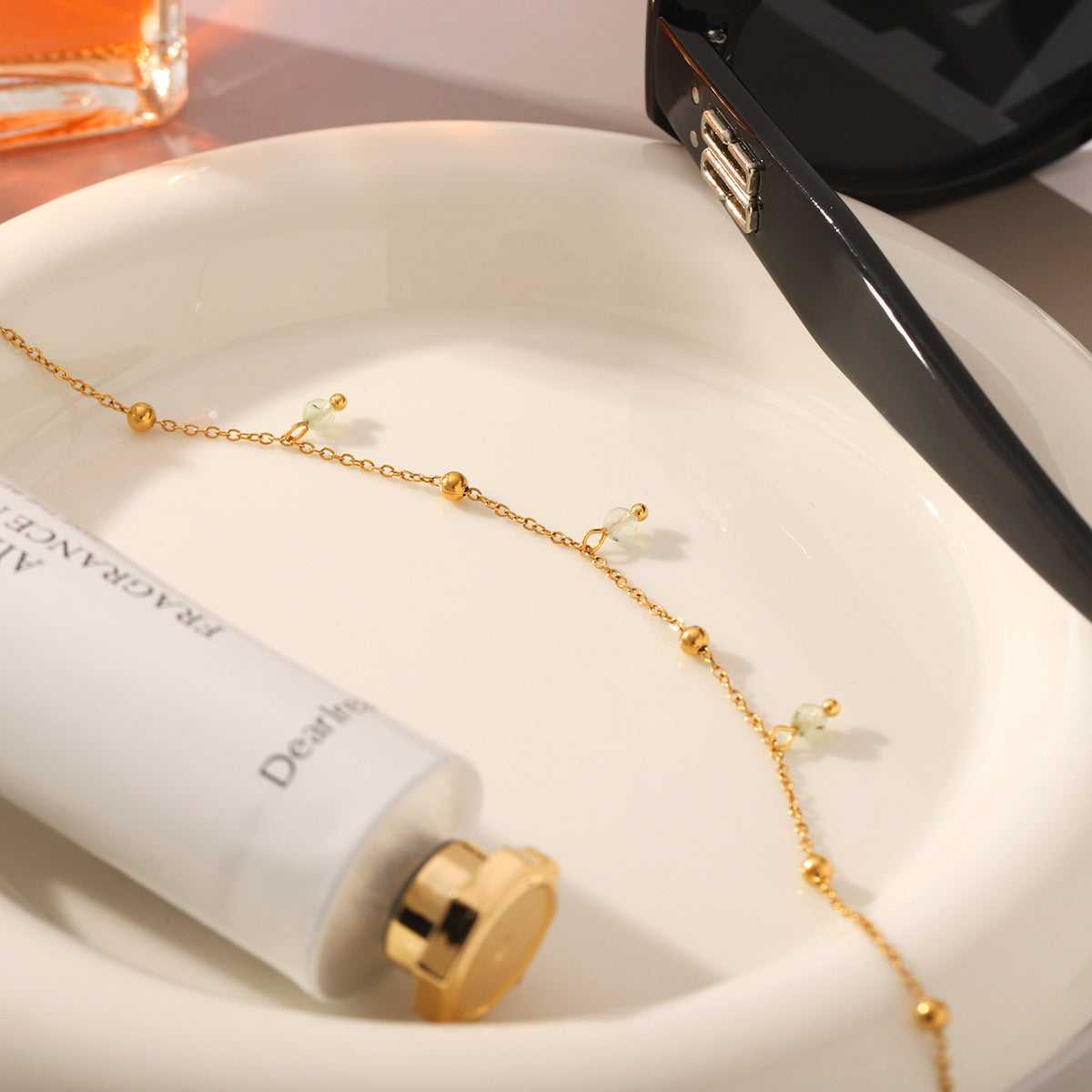 Wholesale  Stainless Steel 18K Gold Double Laminated Wear Bead Chain Bracelet