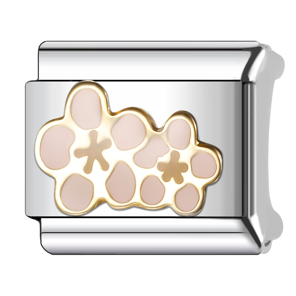 Wholesale Italian Charm Bracelet 9mm DIY Splicing Plant and Flower Series Stainless Steel Composable Bracelet