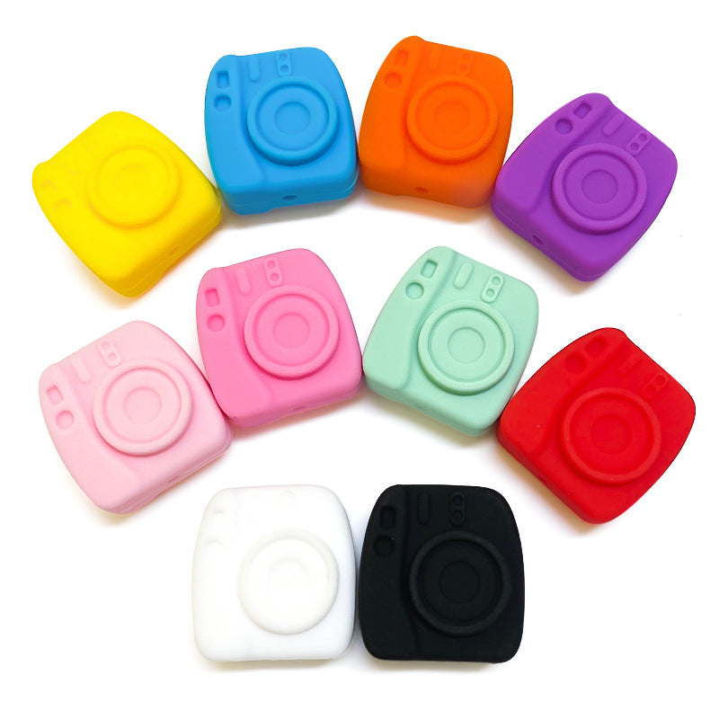 Wholesale 10pcs Solid Color Simulation Camera Beads Irregular Silicone Loose Beads DIY Accessories Focal Beads ACC-BDS-WDX224