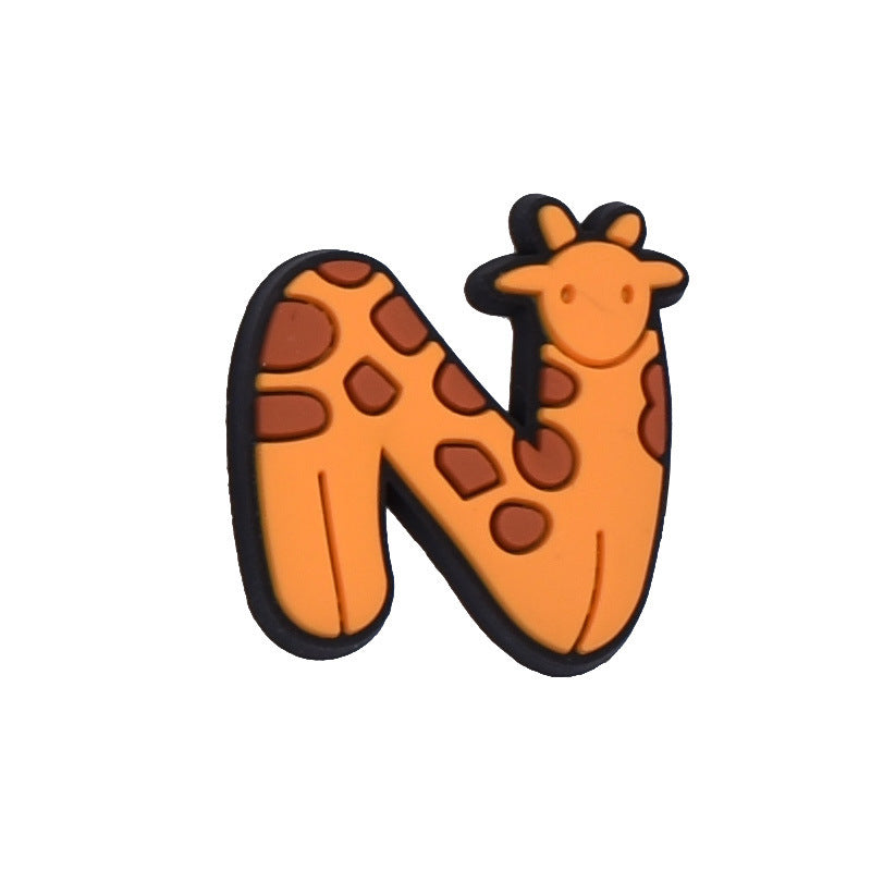 Wholesale Random 100pcs Animal Alphabet Series Shoes Accessories Shoes Charms