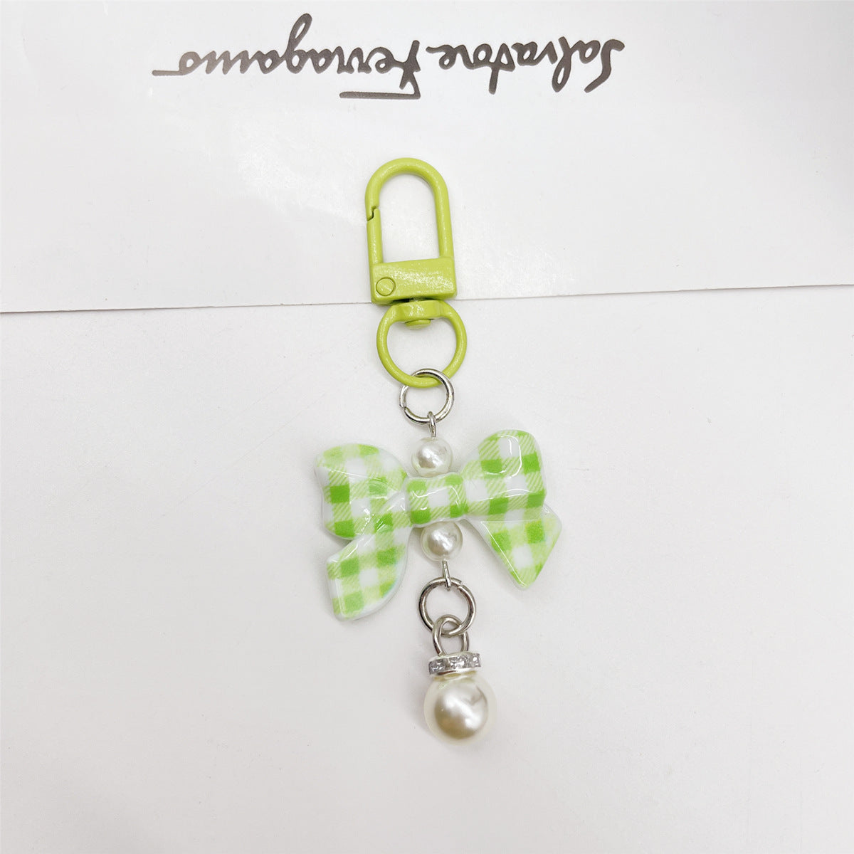 Wholesale Candy Colored Bowknot Texture Keychain Bag Charm Phone Accessory Gift