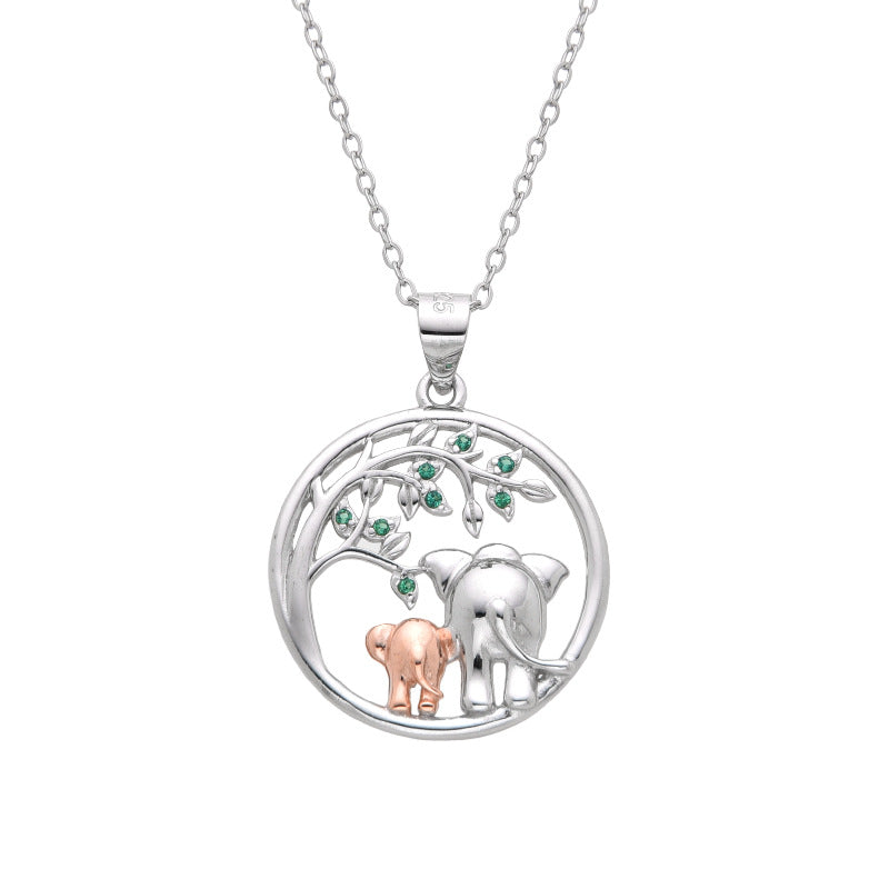 Wholesale 925 Sterling Silver Life Tree Elephant Necklace
