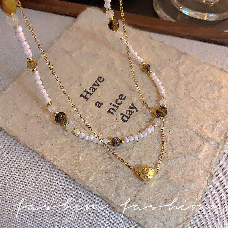 Wholesale  Titanium Steel Retro Necklace  Light Luxury Collarbone Chain Accessories