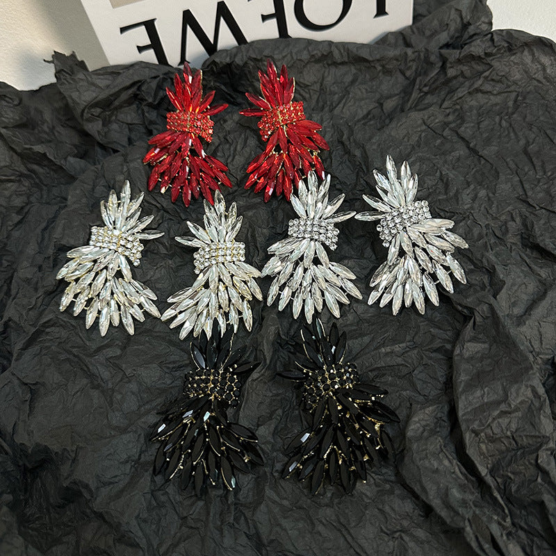 Wholesale  Full Diamond Wheat Ear Wings Earrings