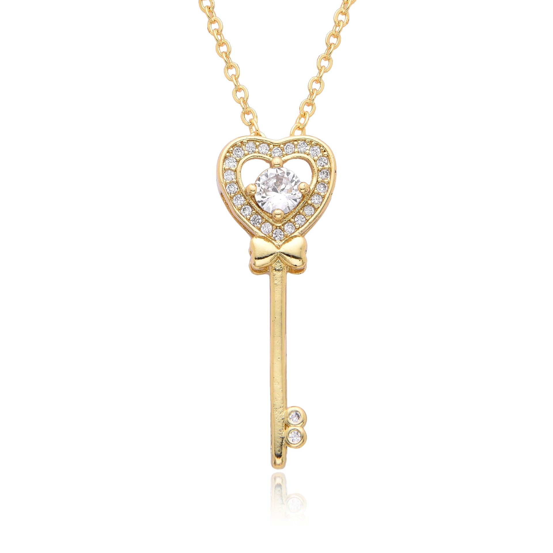Wholesale 18K gold color protection lovely key necklace