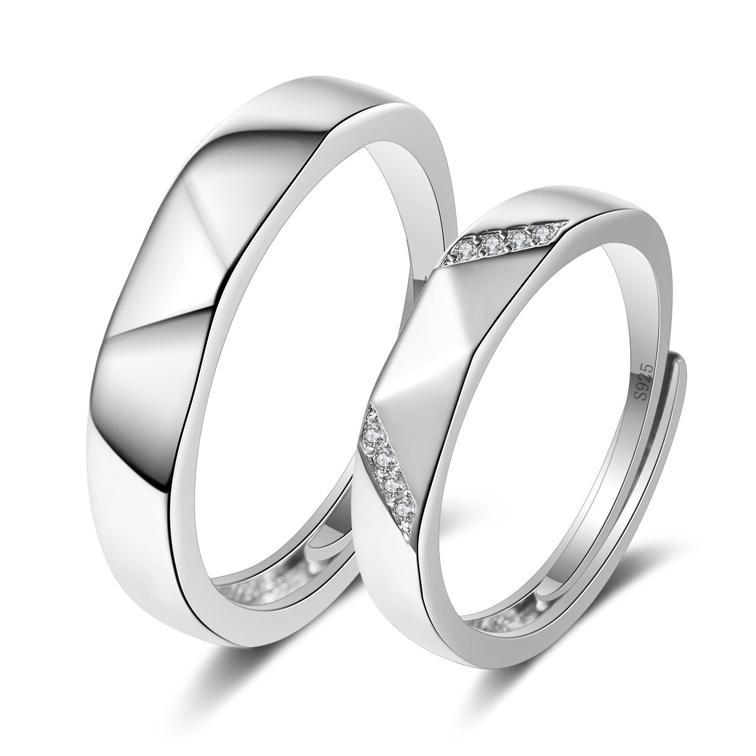 Wholesale Couple' s silver-plated open ring