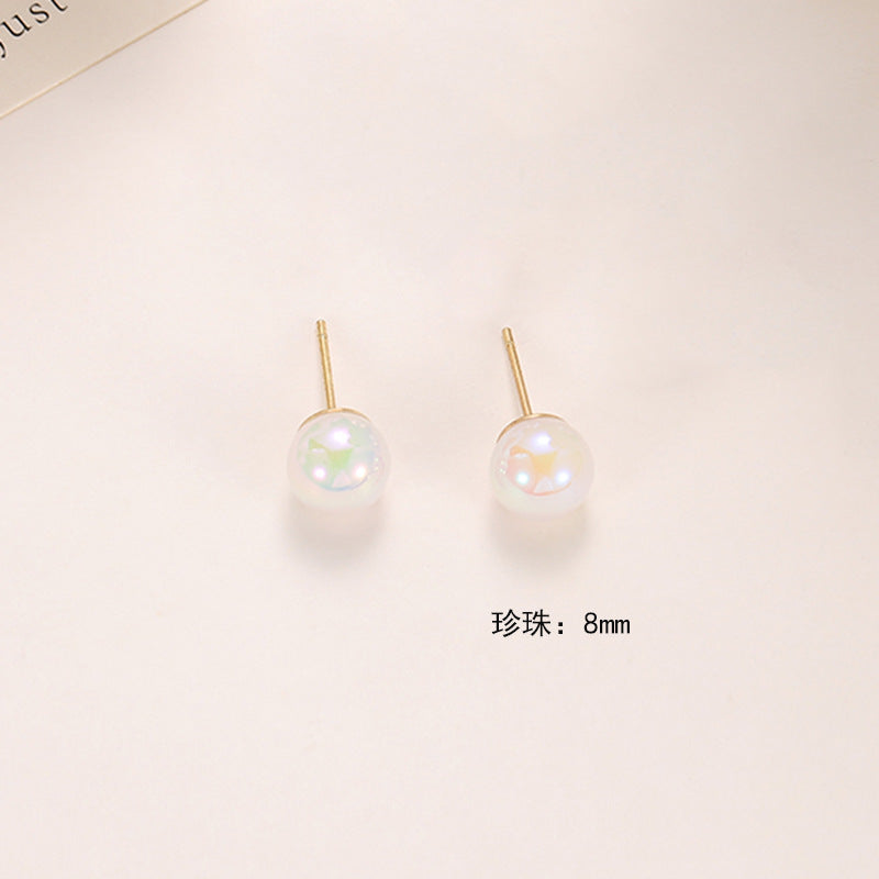 Wholesale pearl retro round shiny ear hooks earrings
