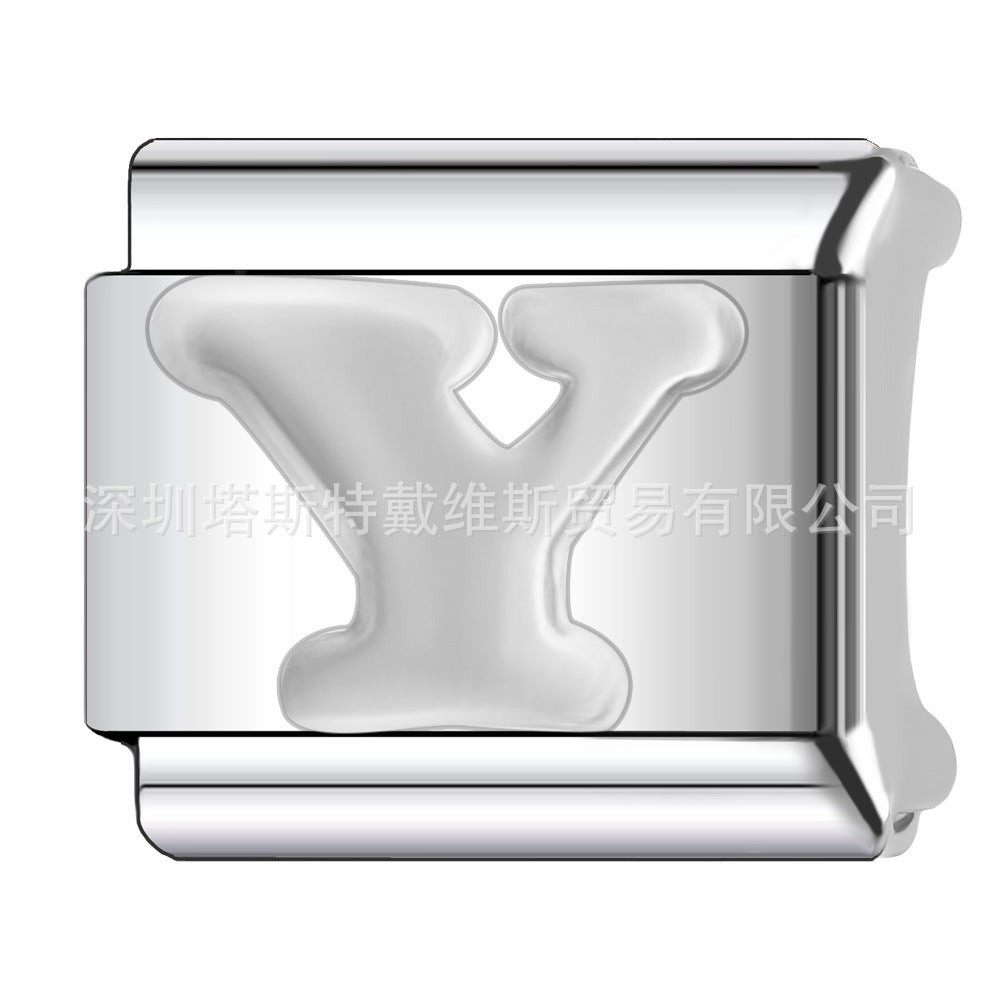 Wholesale 9mm Italian Charm Starter Bracelets DIY square Single Section Creative Stainless Steel Composable Bracelet