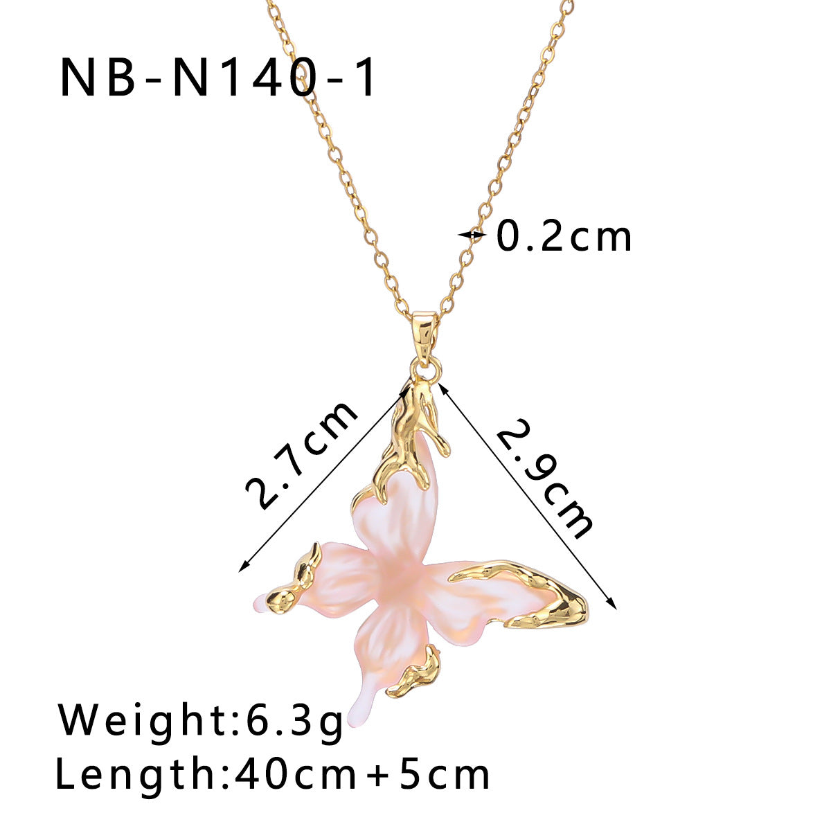 Wholesale Stainless Steel Necklace Copper Butterfly Pendant Necklaces