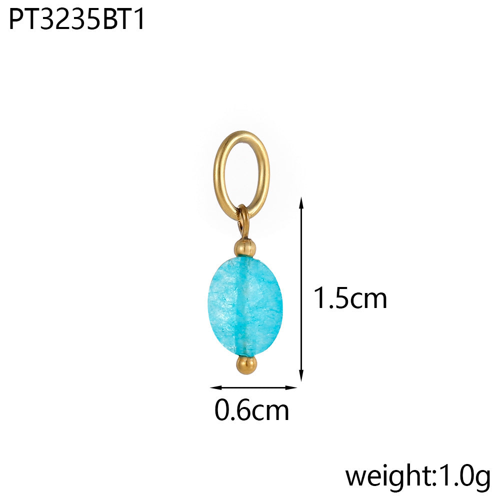 Wholesale DIY pendant accessories 14 color natural stone accessories