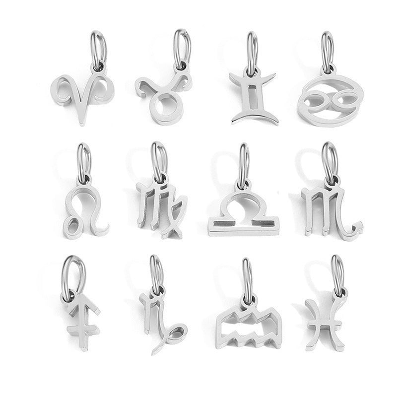 Wholesale Twelve Zodiac Stainless Steel DIY Pendant