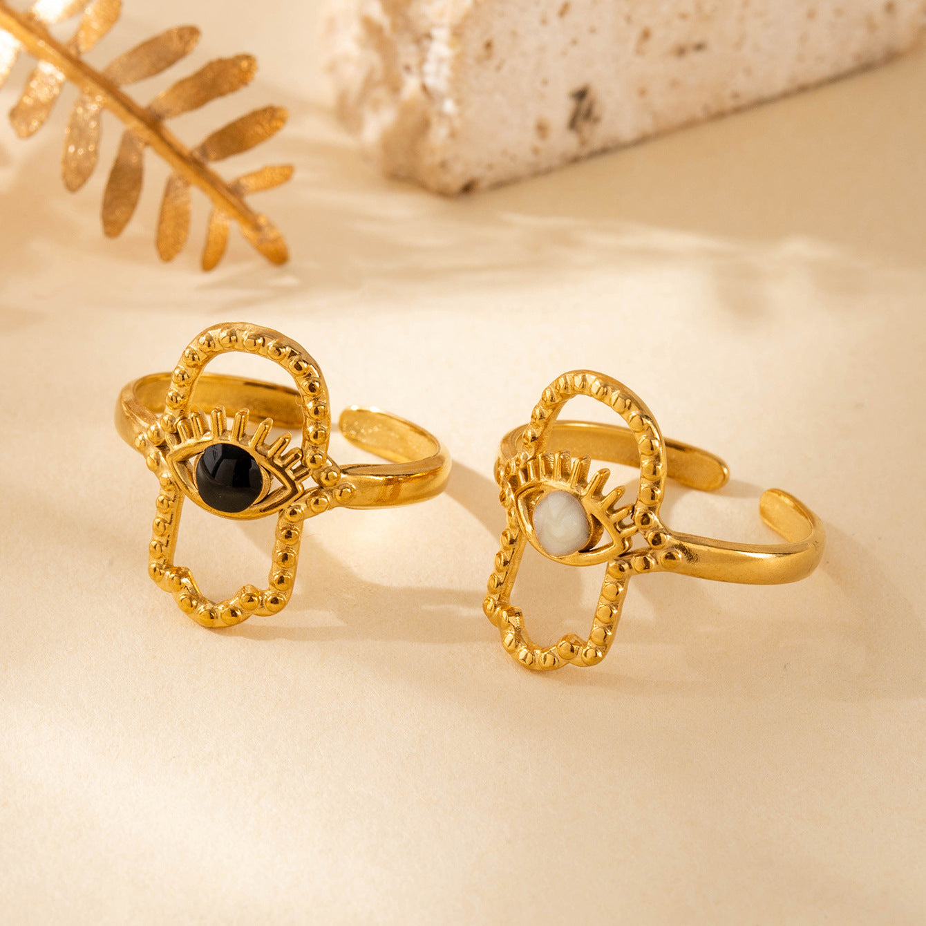 Wholesale Titanium Steel All-match Devil's Eye Titanium Steel Open Ring