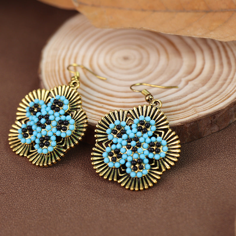 Wholesale Bohemian ethnic style heart-shaped ear hooks