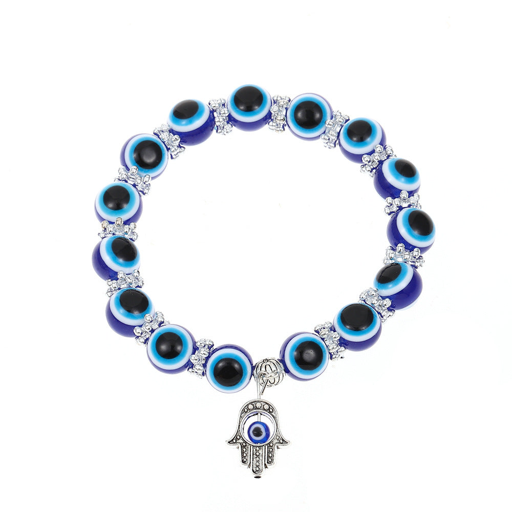Wholesale Blue Devil Eye Resin Ball Bracelet Miyuki ACC-BT-MY009
