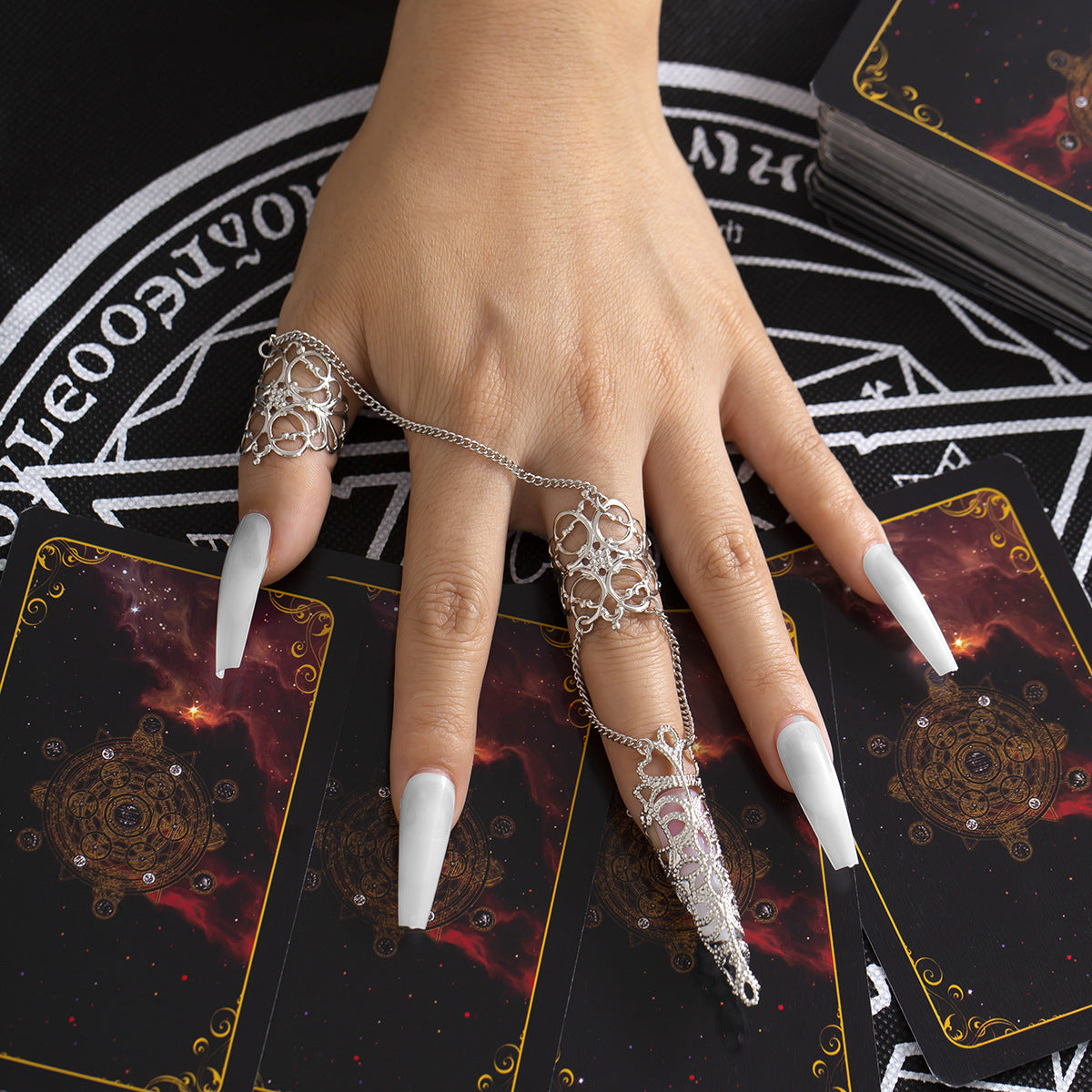 Wholesale  Gothic style hollow tapered nail set finger ring