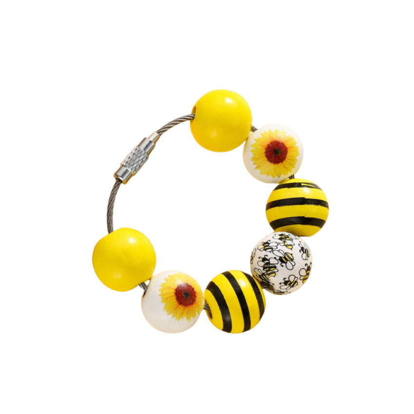 Wholesale Yellow Bee Detachable Bracelet Keychains ACC-KC-RongRui004