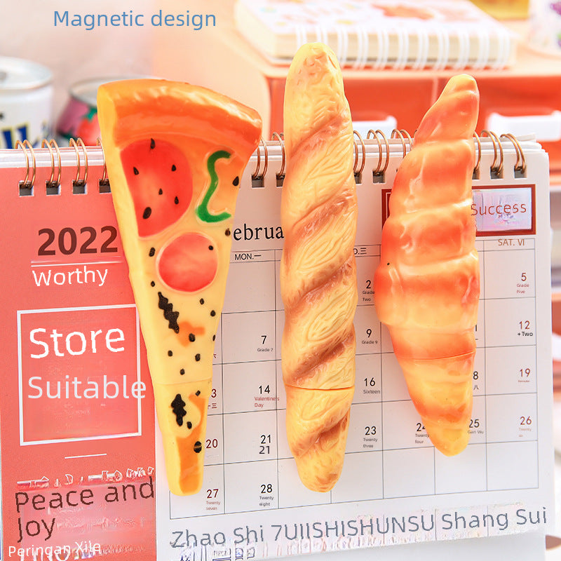 Wholesale Creative Pizza ballpoint pen pastoral horn bag shape