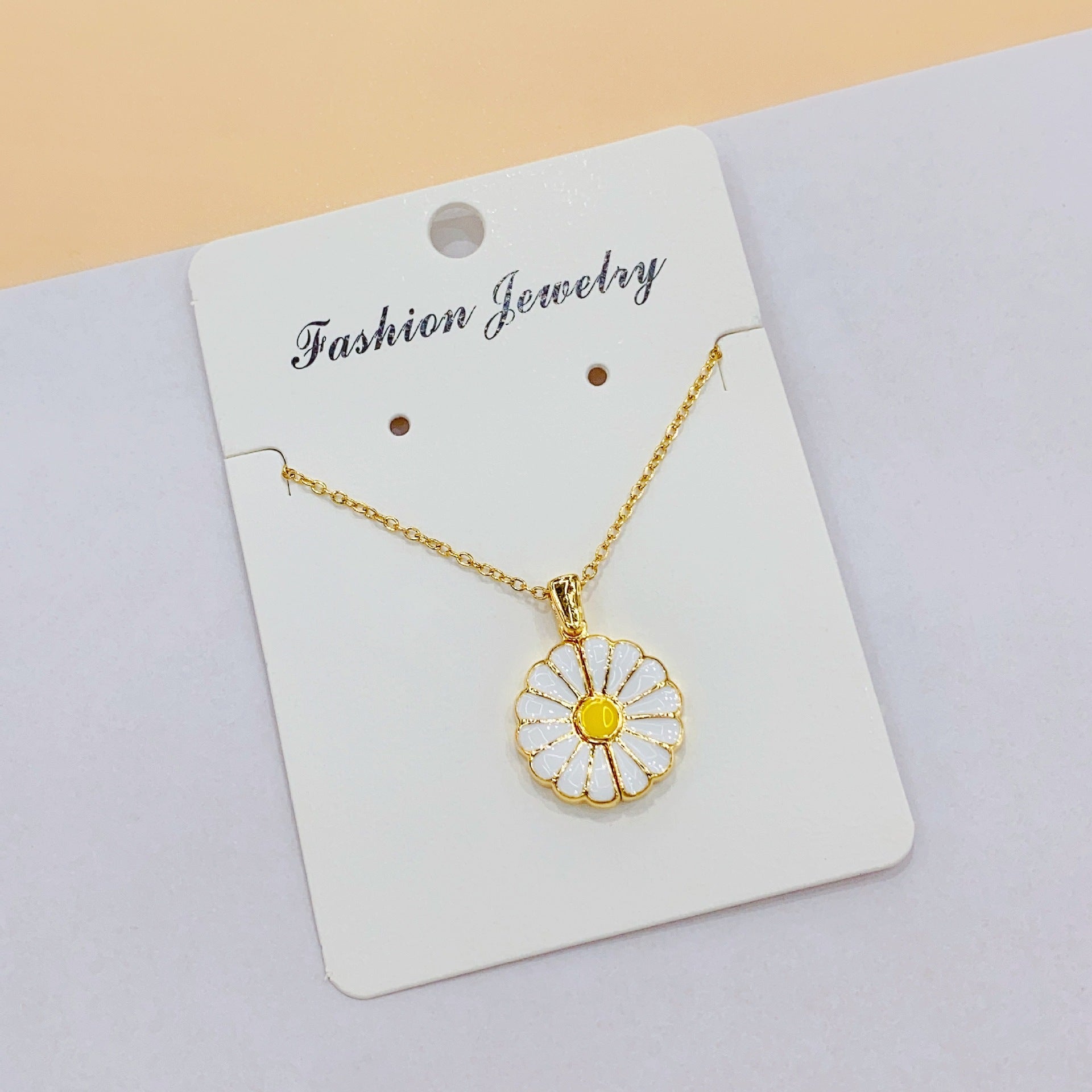 Wholesale Oil Drop Daisy Love Wings Creative Open Pendant Necklace