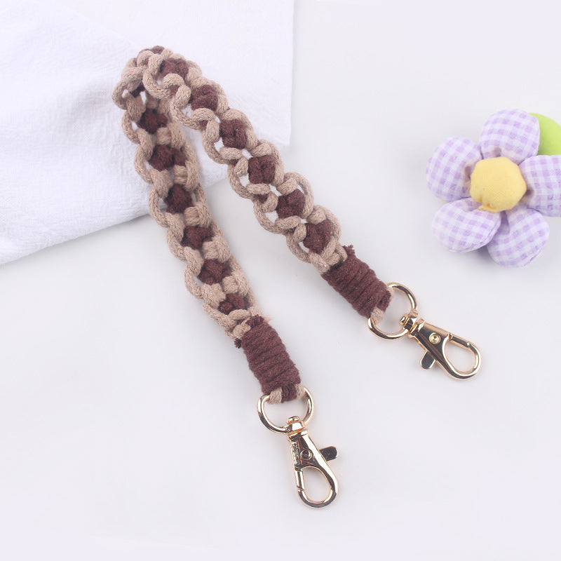 Wholesale hand-woven cartoon small flower pattern cup set cup rope