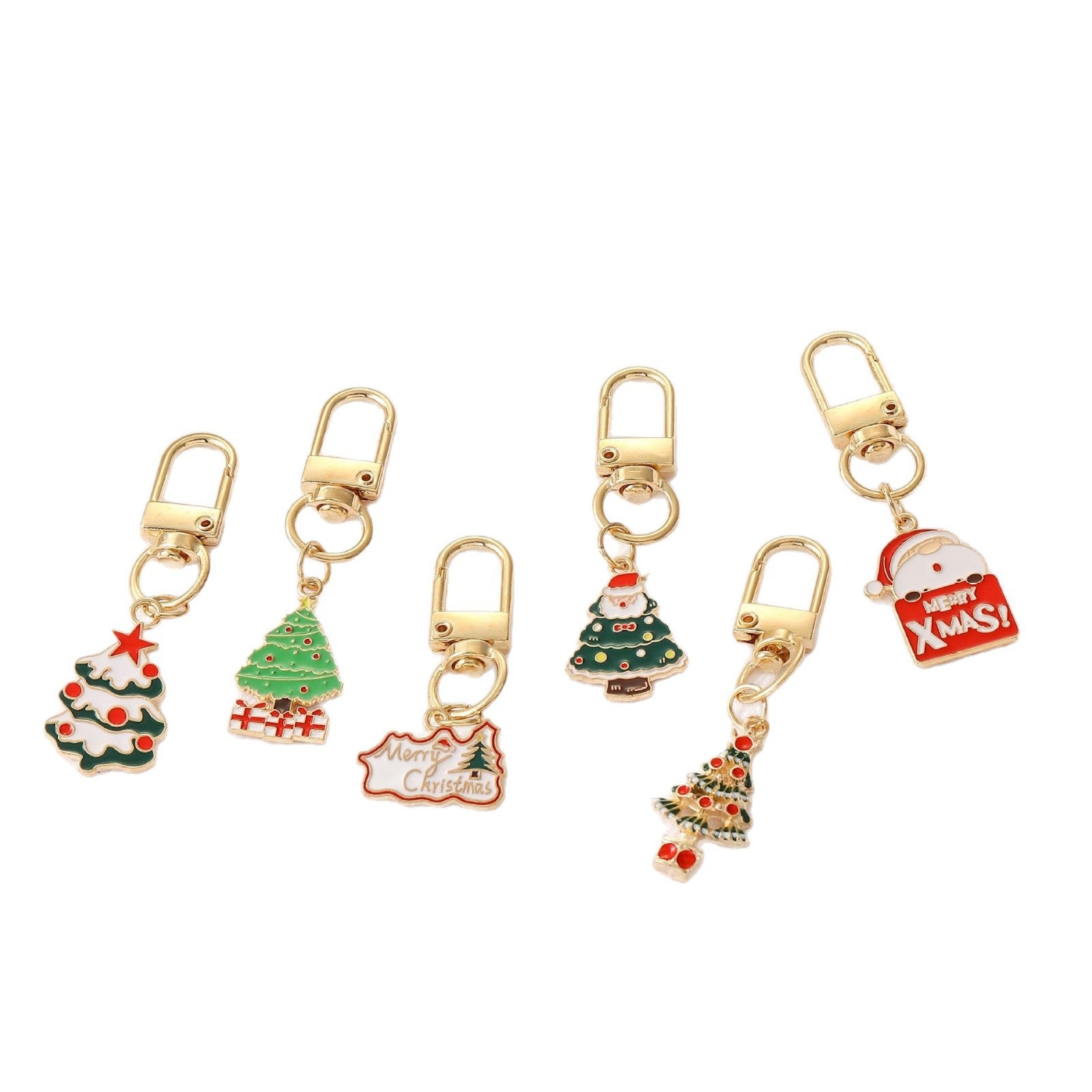 Wholesale Christmas alloy oil dripping keychain