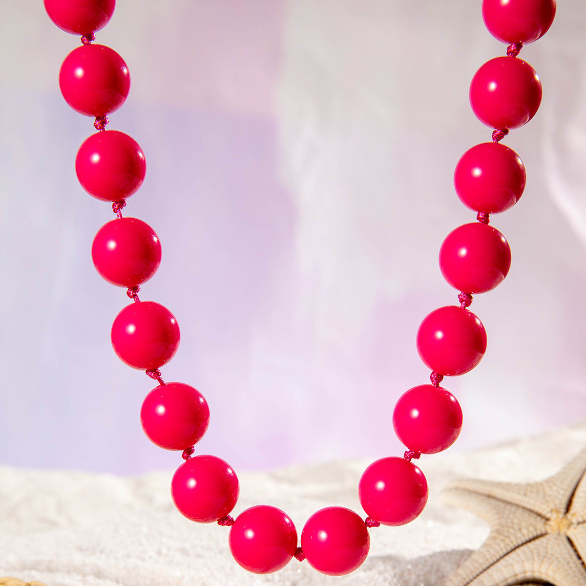 Wholesale  Bohemian Ethnic Style Colorful Large Bead Single-layer Necklace