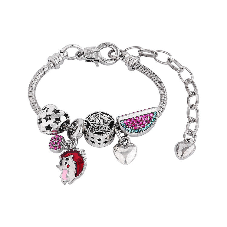 Wholesale Watermelon Hearts DIY Bracelet Cute Hedgehog Bracelet ACC-BT-Qianzi006