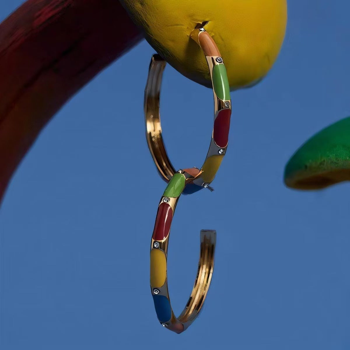 Wholesale  Rainbow Contrast Color  Earrings