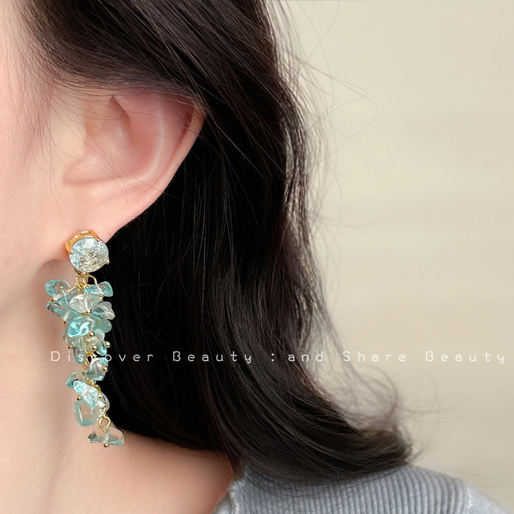 Wholesale blue oil earrings